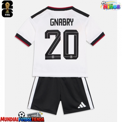 Camiseta Alemania Serge Gnabry #20 Primera Equipación Replica Mundial 2026 para niños mangas cortas (+ Pantalones cortos)